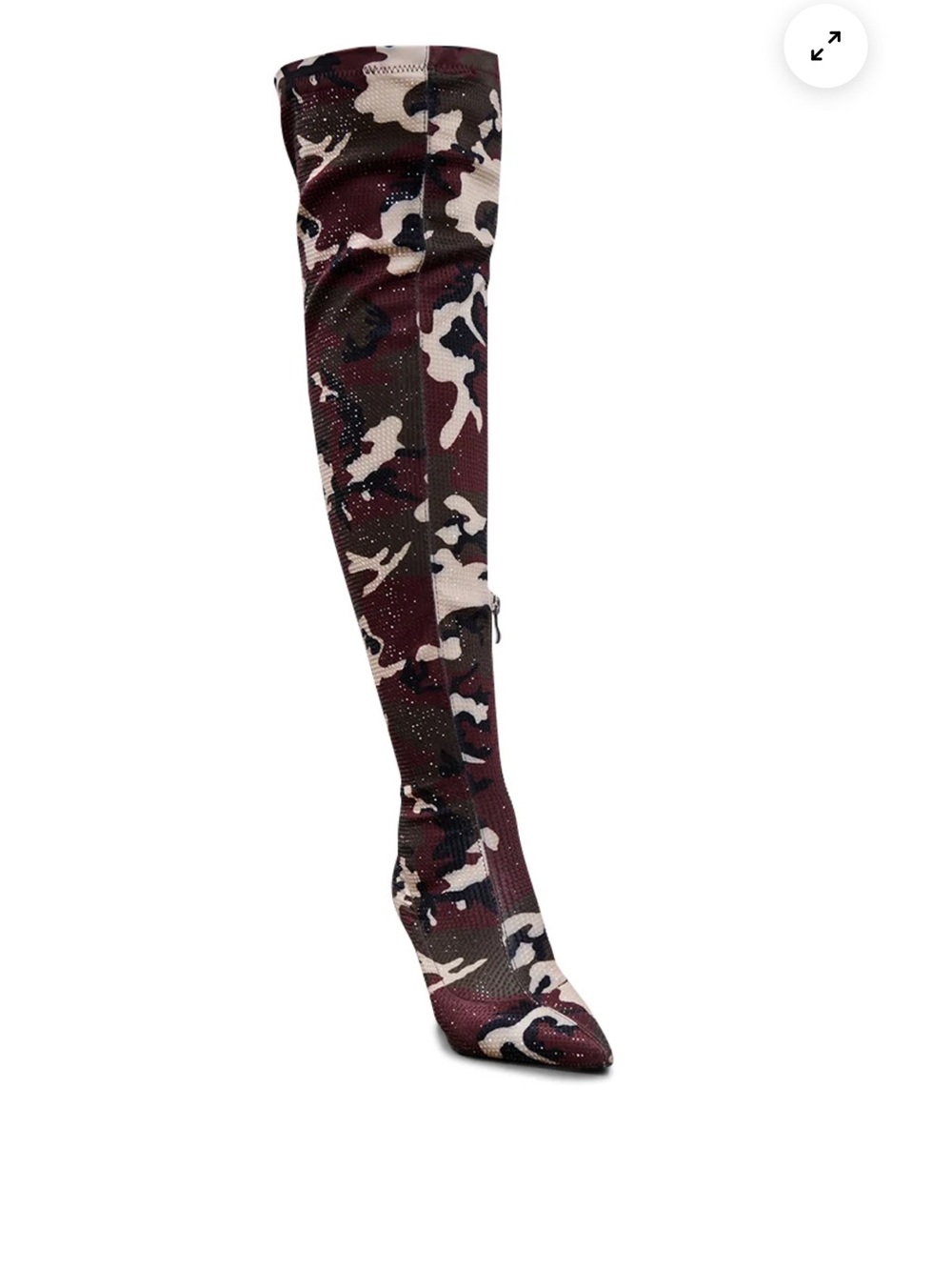 Women’s Burgundy Camouflage Over-the-Knee Stretch Boot